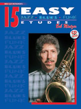 15 Easy Jazz, Blues and Funk Etudes Bass Clef Instruments Book with Online Audio cover